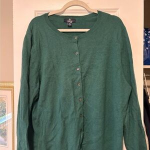 Lands' End Forest Green Cashmere Sweater